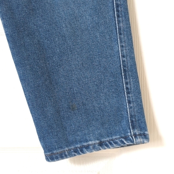 Lee 90's Vintage Slim High Rise Medium Wash Tapered Leg Denim Mom Jeans Blue 8 - Picture 14 of 14